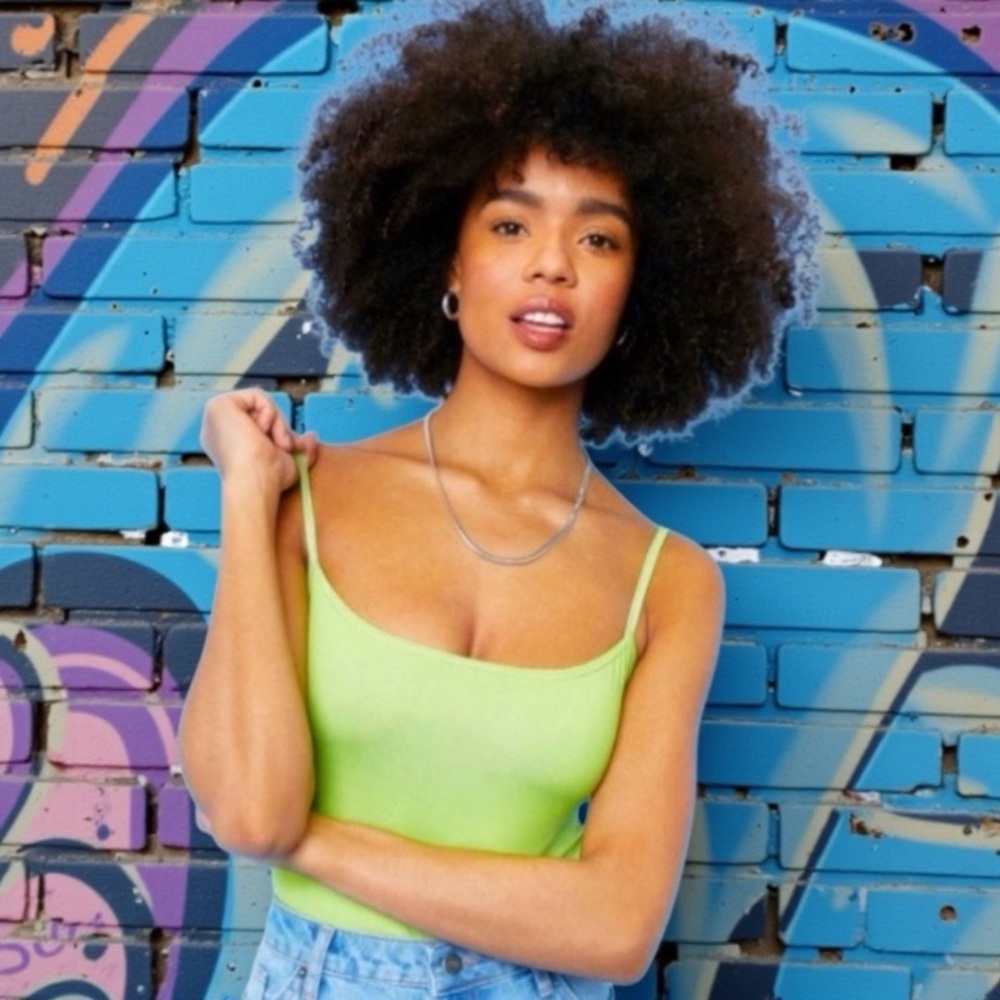 NASTY GAL Lime Green Spaghetti Strap Bodysuit - WM